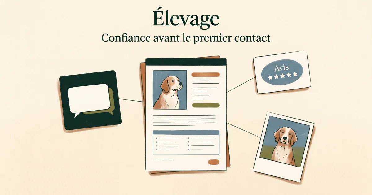 Fiche d'élevage affichée dans un référentiel canin sur un ordinateur portable